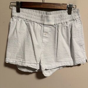 KITH Ida Seersucker Boxer Shorts Blue Stripe- Size Small Women’s